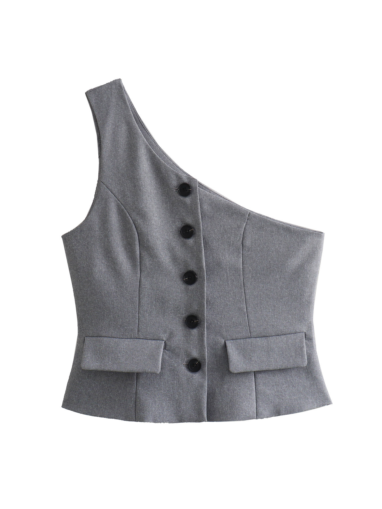 Picture of Cross-border Foreign Trade ZA Women's 2024 Spring New Sleeveless Top Women's Asymmetric Vest