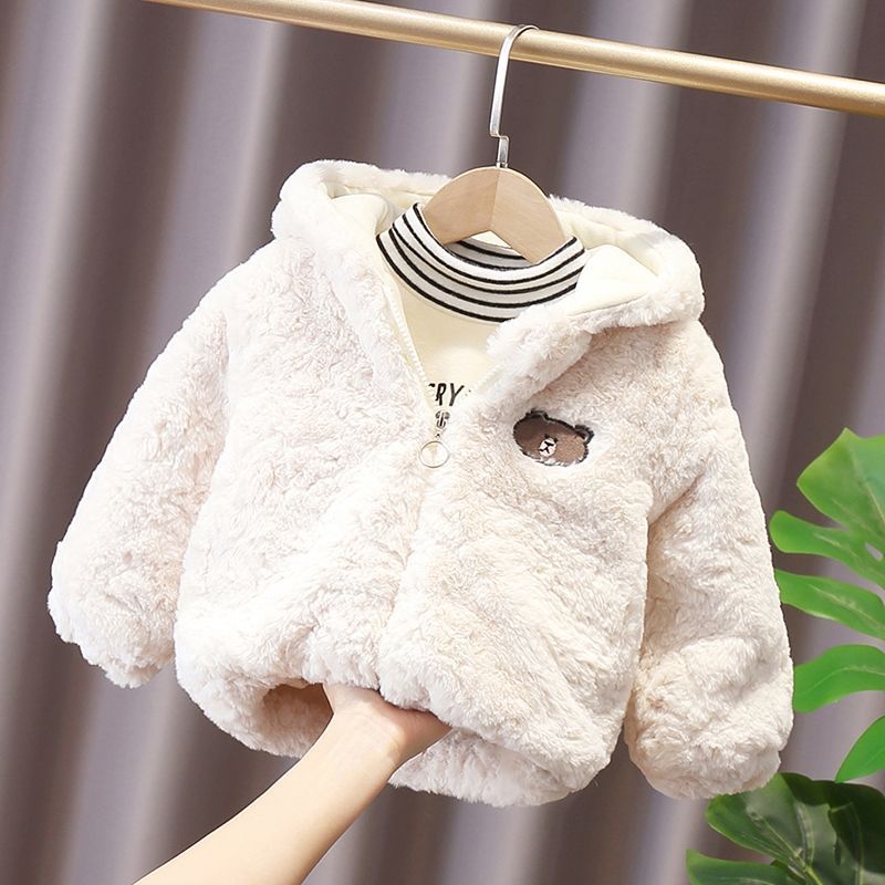 Picture of Boys' lambswool coat 2021 new arrival children's boys' Western style cartoon fleece-lined thickened winter hooded children's clothing