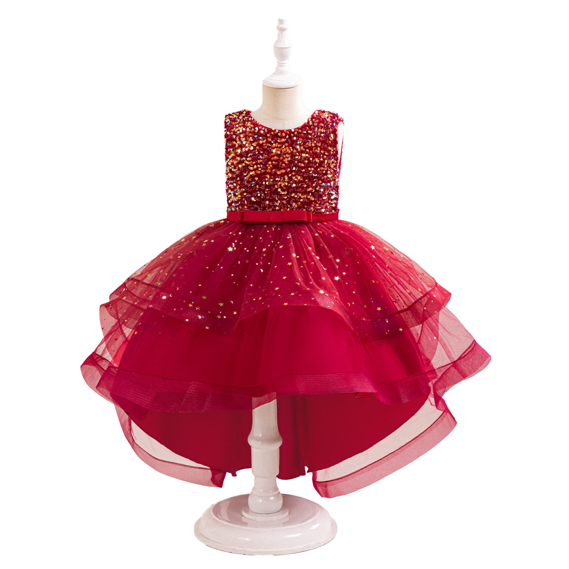 Picture of Cross-Border Girls' Dress Princess Dress European and American Sequined Flower Girl Fluffy Tail Skirt Children's Catwalk Stage Performance Clothing