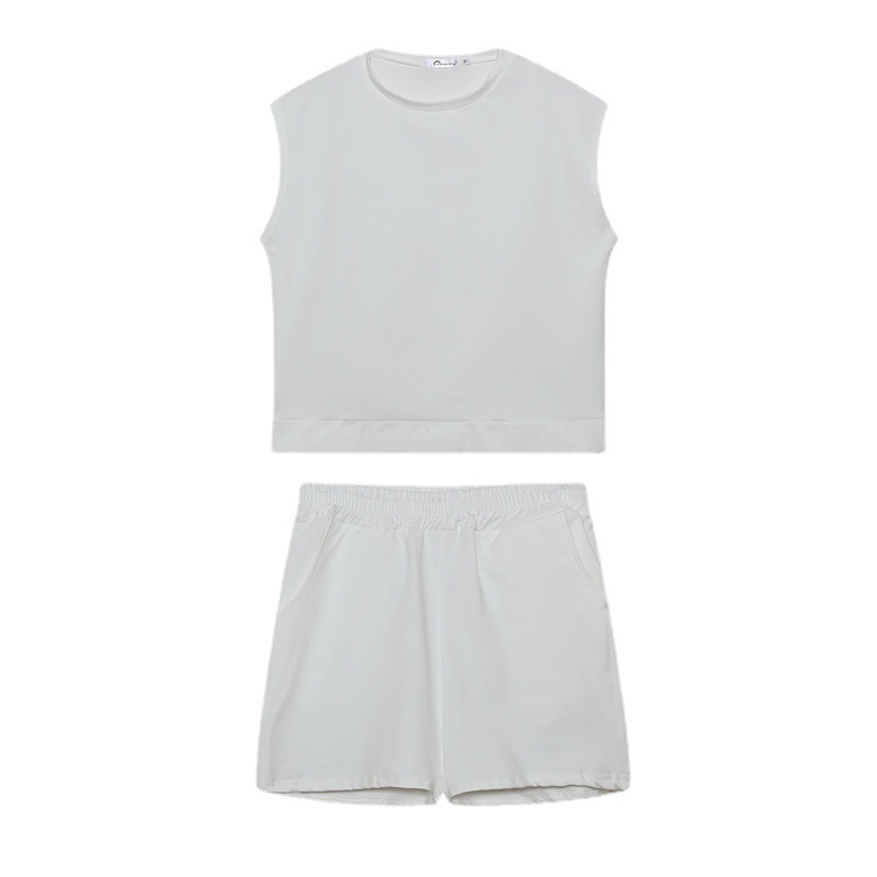 Picture of 2023 cross-border Europe and America Amazon summer solid color loose bat short sleeve T-shirt shorts sports casual suit women's clothing