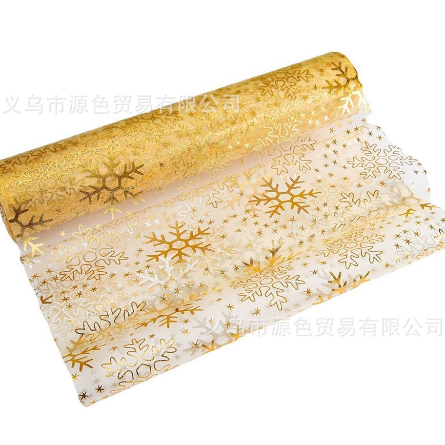 Picture of New cross-border Amazon dedicated mesh gilding table runner snowflake deer head Christmas holiday decoration home table decoration