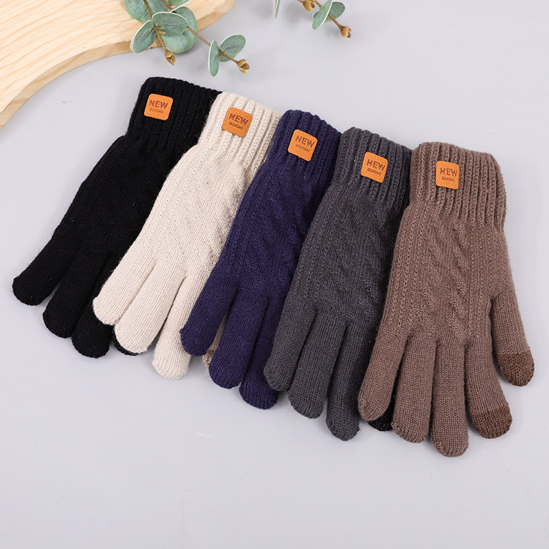 Adult Gloves Autumn and Winter fleece-lined Thickened Outdoor Riding for Boys and Girls Northeast Old People Cold-proof Anti-freezing Double Layer Playing with Snow