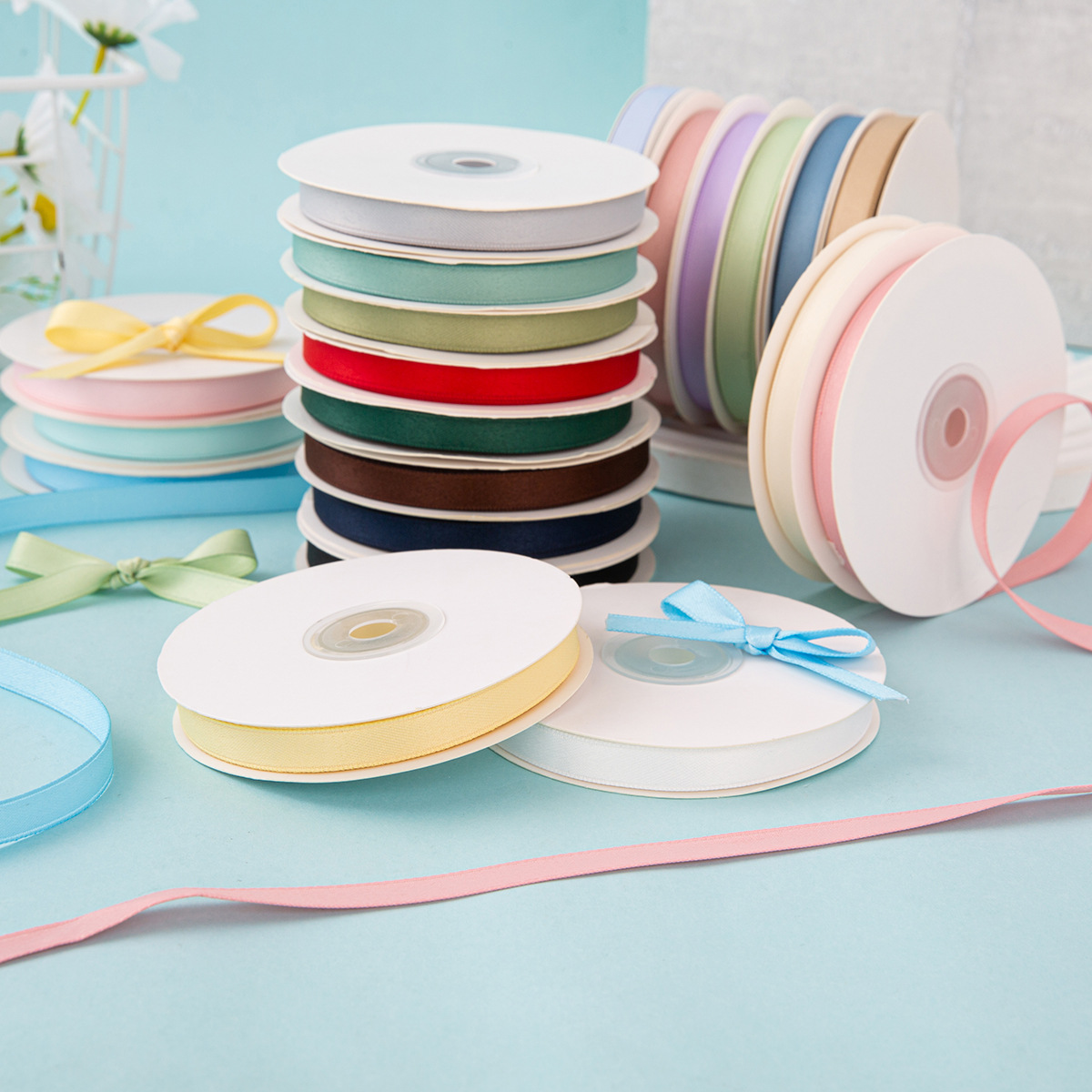 1cm Imported Matte Polyester-Cotton Belt Handmade DIY Webbing Hair Accessories Bow Ribbon Clothing Accessories Flower Packaging Belt