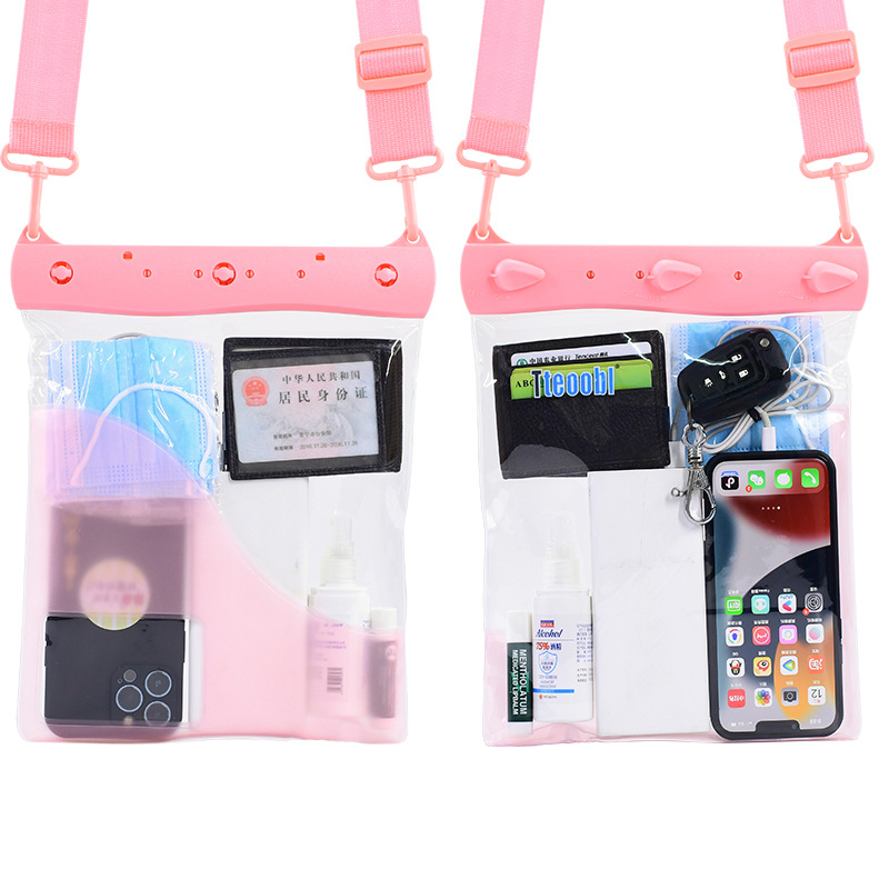 Picture of Tebile sundries storage bag mobile phone waterproof bag shoulder messenger bag rain-proof touch screen photo swimming floating bag