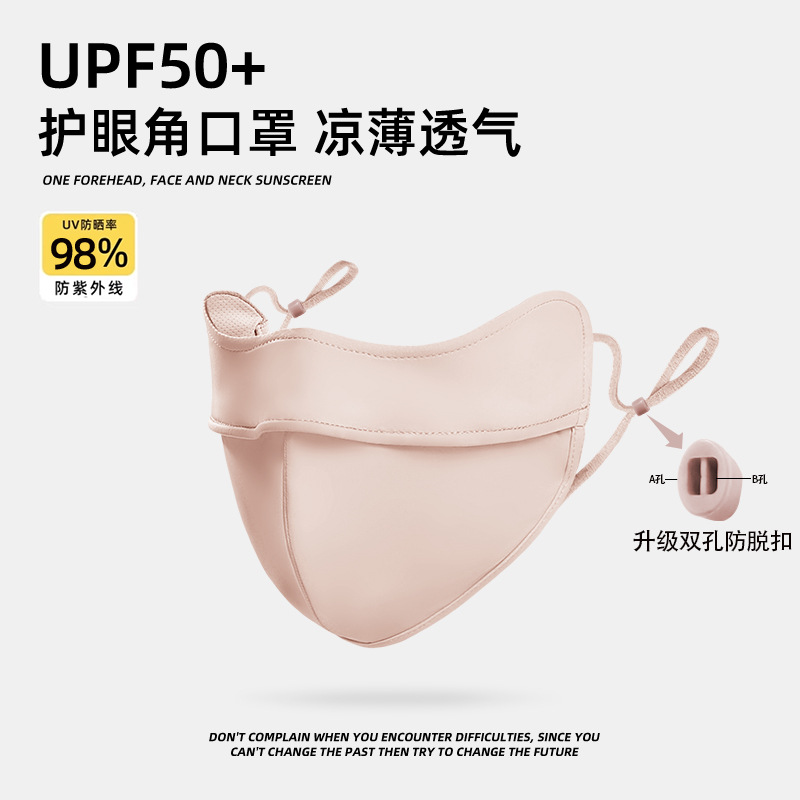 Picture of Sunscreen Mask Women's Sunshade Eye Angle Summer Riding Outdoor UV Protection Nylon Ice Silk Mask Black Men
