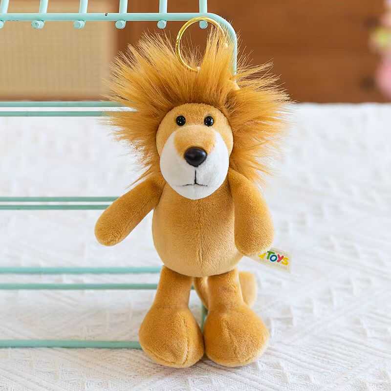 Picture of Lion Pendant Animal Keychain Tiger Zebra Raccoon Turtle Dog Wolf Dog Backpack Bag Pendant Doll