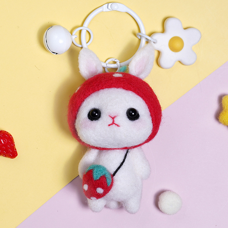 Picture of Little White Rabbit adult handmade diy creative gift hands-on sewing homemade material package wool felt pokes