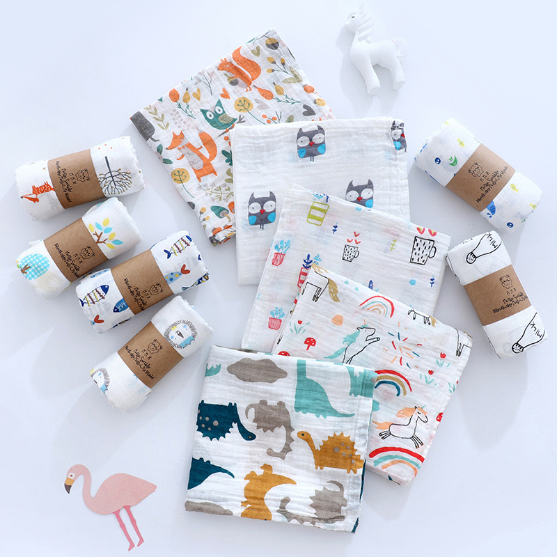 Picture of Double-Layer Bamboo Cotton Summer Gauze Quilt Baby Newborn Bath Towel Blanket Muslin Gauze Wrap