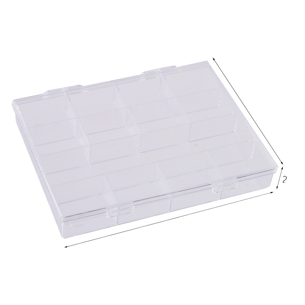 Fashion Transparent Plastic Box Niche Beaded Anti-String Groove Nail Art Jewelry Box Hardware Parts PS13 Storage Box
