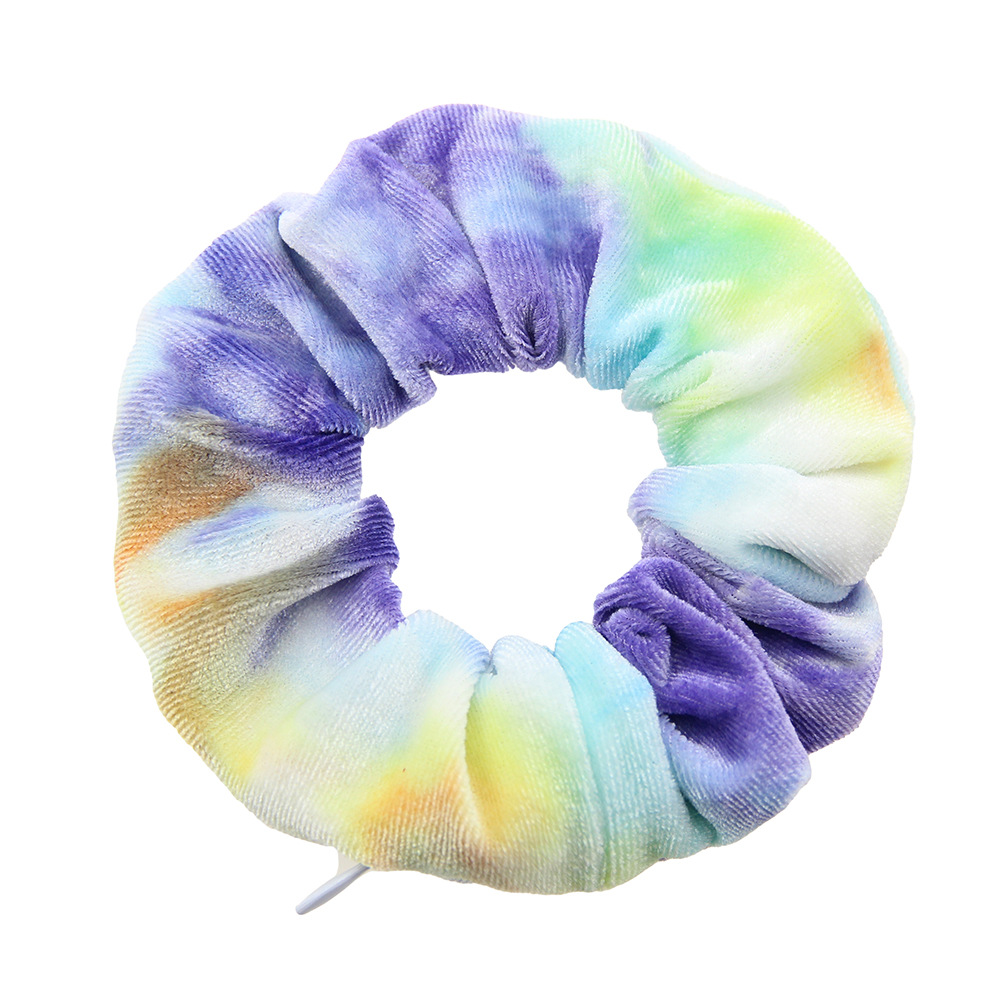 Picture of European and American Tie-Dye Korean Velvet Zipper Hair Band Cross-Border E-Commerce Amazon Aliexpress Headband Wholesale 46 Colors