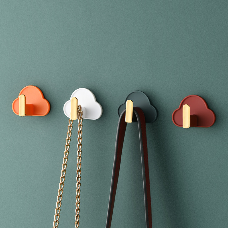 Cloud L-shaped hook Wall non-perforated seamless hook kitchen bathroom bathroom bag key creative hook