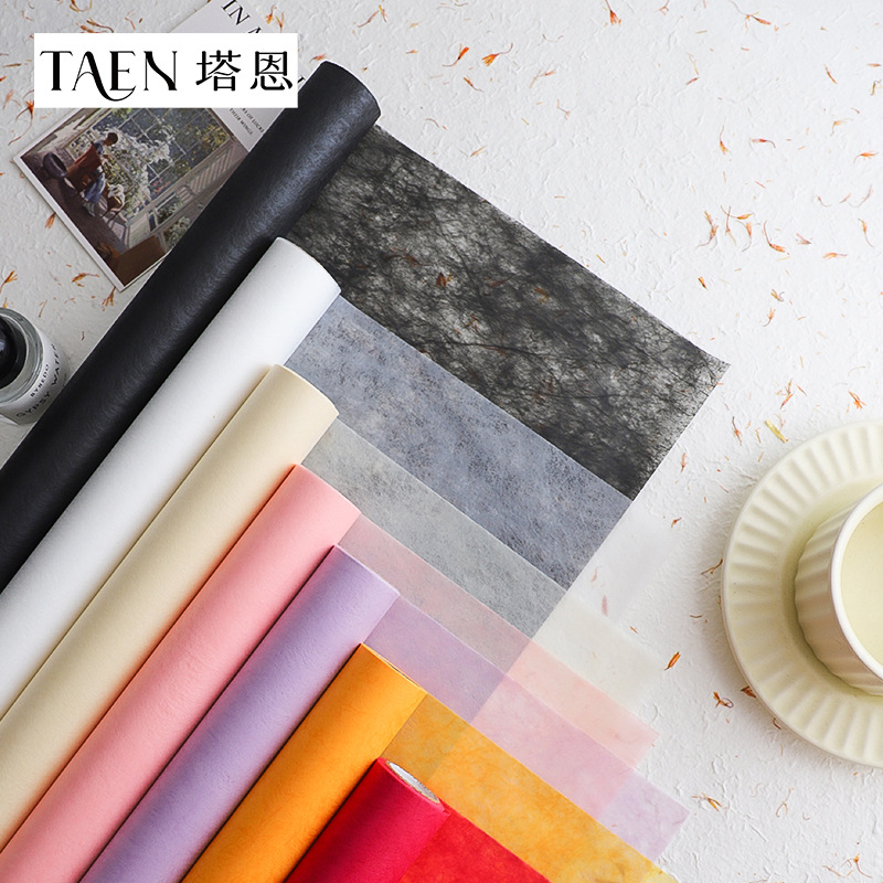 Rolled Milk Tissue Paper Flower Wrapping Paper Non-woven Waterproof Bouquet Lined Paper Flower Wrapping Paper Material