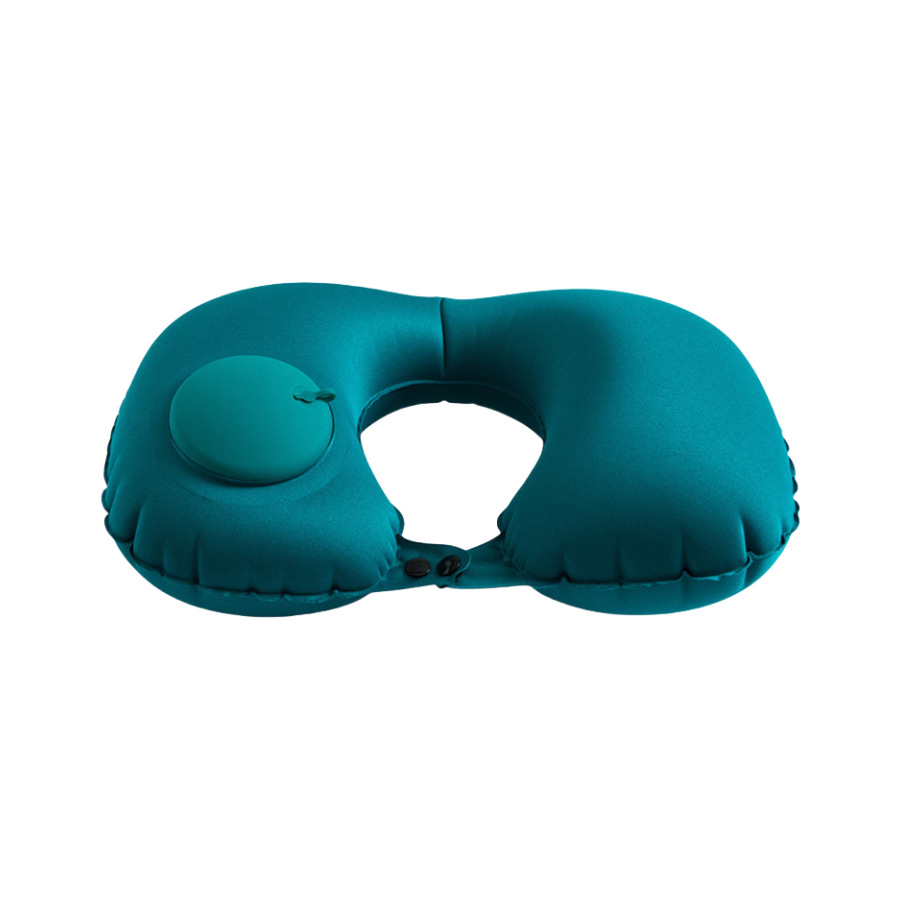 Picture of Pressing Inflatable U-shaped Pillow Neck Pillow Travel Artifact Neck Folding Portable Flocking Air-blowing Travel Pillow U-shaped