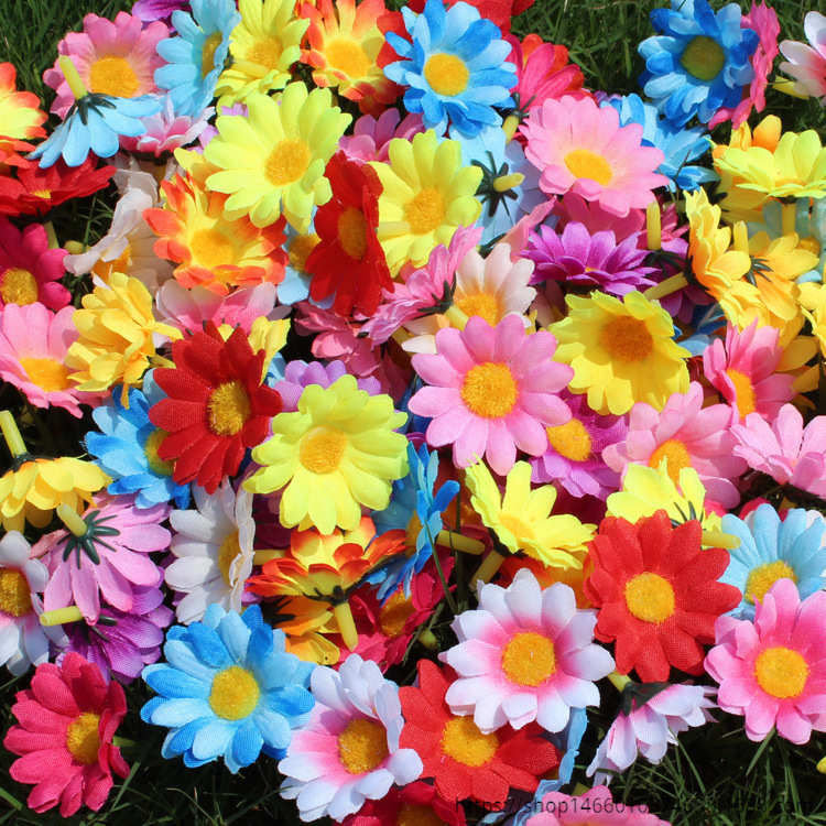 Simulation 4cm silk cloth two 12 ear small chrysanthemum sunflower sunflower simulation flower chrysanthemum cloth flower head