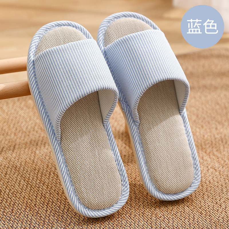 Picture of Linen Slippers for Women for All Seasons, Couples, Home Indoor, Breathable, Sweat-Absorbent, Silent, Soft-Soled, Non-Slip Sandals for Men, Wholesale