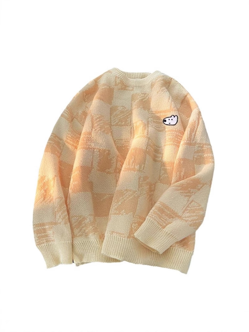 Picture of Fashion 2024 Autumn/Winter New Vintage Loose Knit Sweater Japanese Lazy Style Couple Outfit Trendy Distressed Craftsmanship