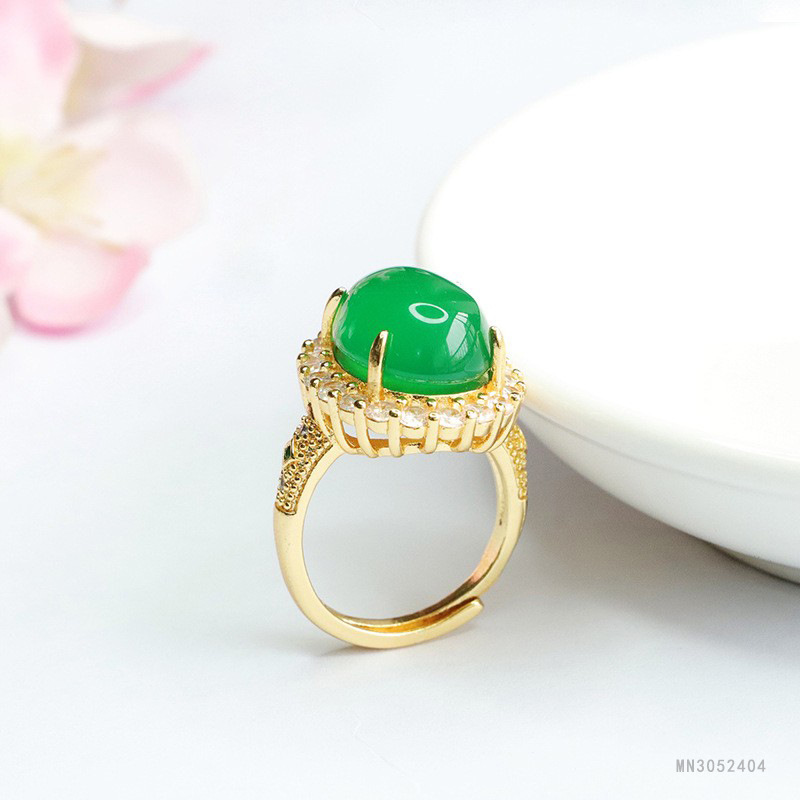 Picture of As Yu ice king green chalcedony ring agate ring jewelry factory wholesale generation MN3052404