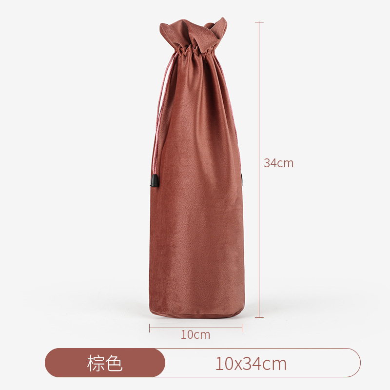 Picture of High-Bottom Velvet Round Bottom Drawstring Flap Pocket Pants, Super Soft Drawstring Jewelry, Jewelry Red Wine Packaging Bag, Curling Wand, Selfie Stick