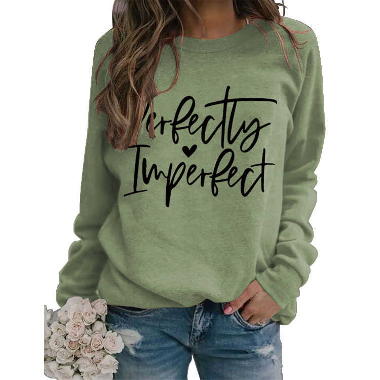 Picture of Amazon Wish Cross-Border Autumn and Winter Fashion Perfect Imperfect Letter Print Women's Sweatshirt