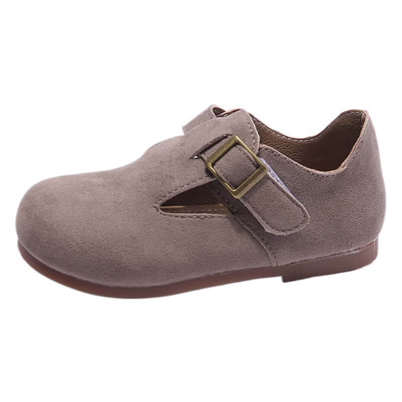 Children's Leather Shoes 2025 Spring Suede Leather Baby Girl Shoes Retro Boys and Girls Birkenstock Shoes Casual Leather Shoes