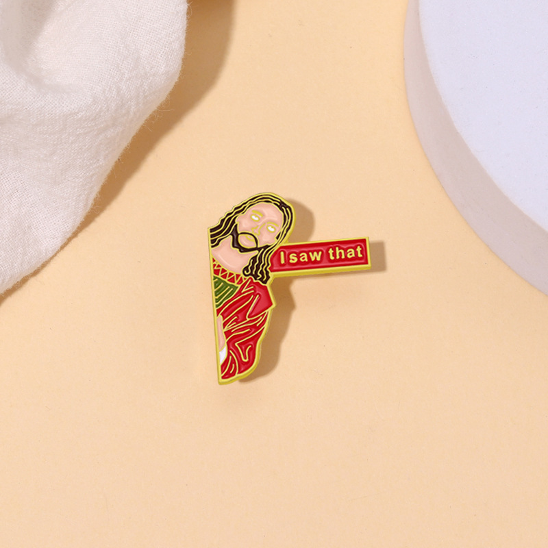 Picture of Foreign trade new cartoon character head design I saw that personality English letter creative metal badge
