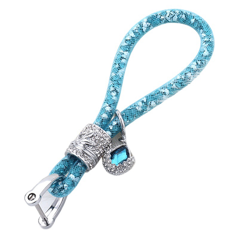 Net rope car key buckle diamond key buckle pendant female Diamond key ring buckle car decoration key buckle