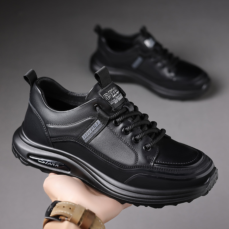 Picture of Trendy Men's Toe-Layer Cowhide Autum New Sports and Casual Shoes for Men, Lightweight Non-Slip Daily Casual Leather Shoes for Men
