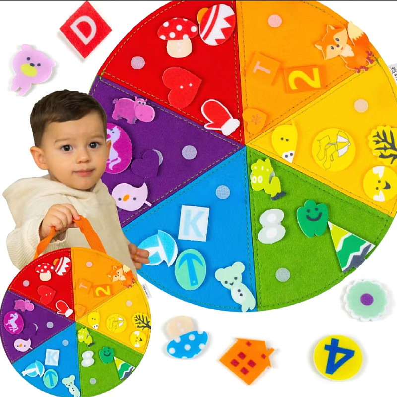 Monte Education Sensory Board Toddler Felt Learning Busy Hand-Eye Coordination Learning Toy Busy Board