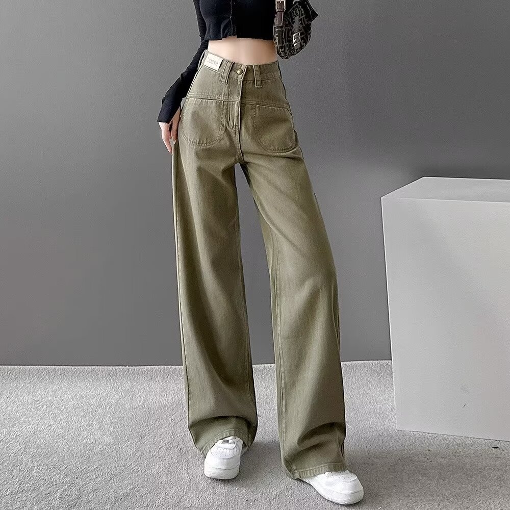 Design Sense High Waist Slimming Straight Tube Loose Wide Leg Jeans Women's Summer 2024 New All-match Pants