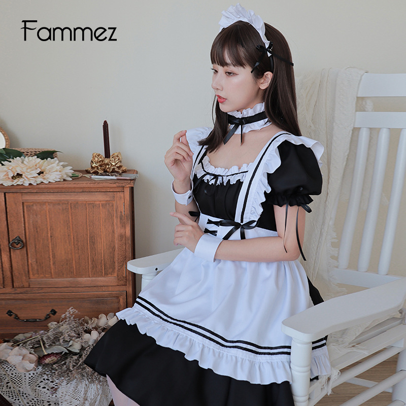 Picture of Large Size Maid Dress Soft Girl Dress cos Miracle Warm Cute lolita Maid Uniform Women's Big Brother Dress Set
