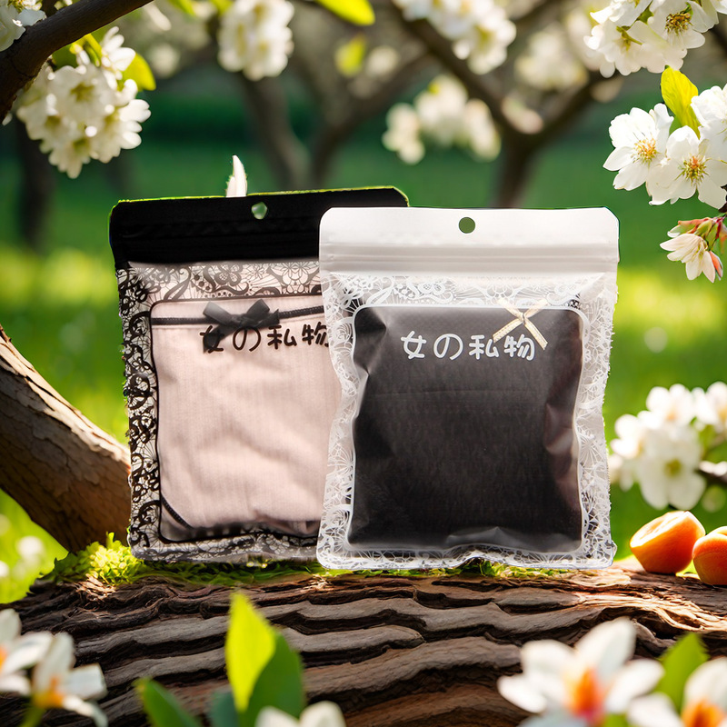 New Women's Private Packaging Bag Underwear Cotton Socks Self-sealing Bag Ice Silk Cotton Underwear Transparent Bag Silk Stockings Scarf Bag