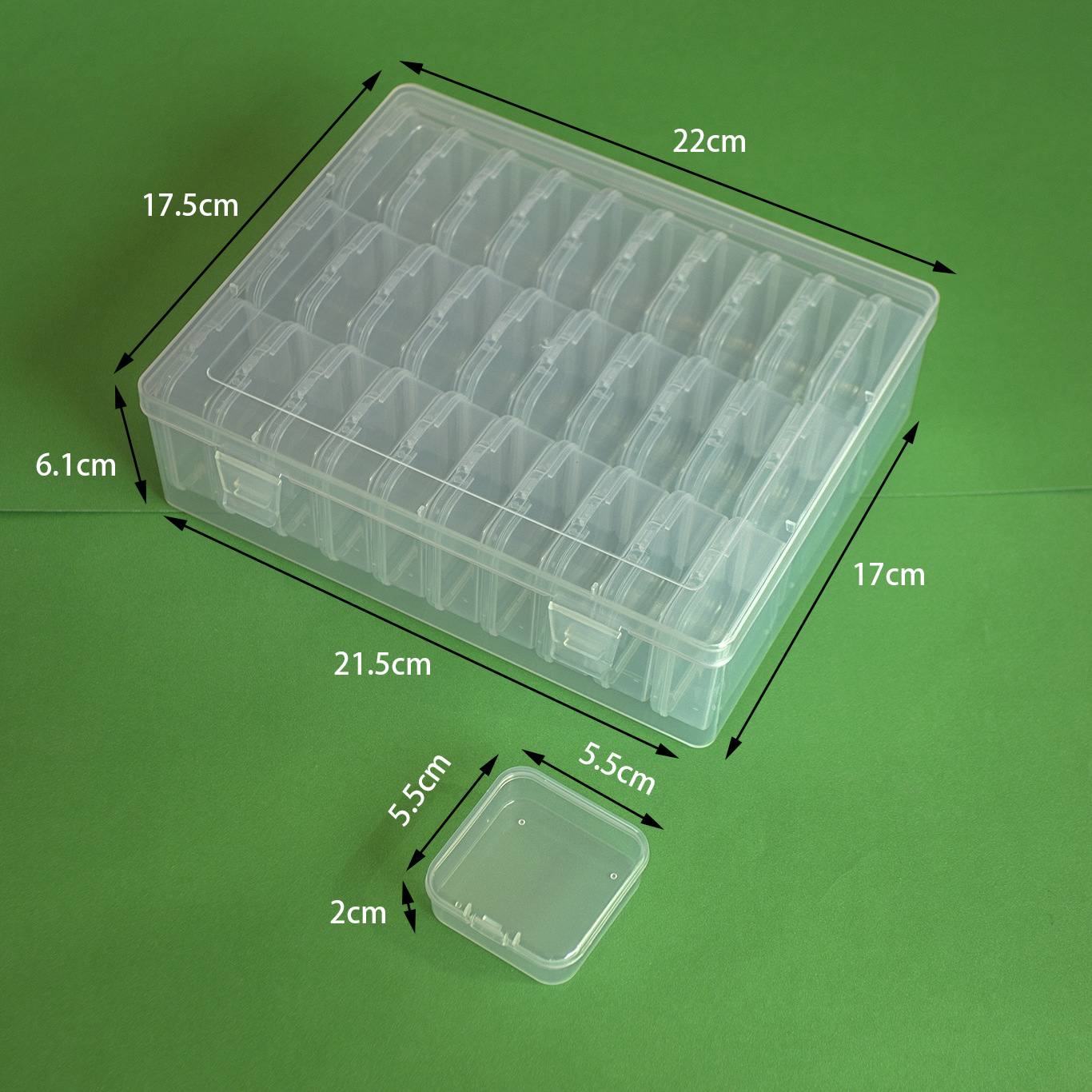14-grid 30-grid cross-border home storage box desktop plastic storage box jewelry box 5.5 small square box set box