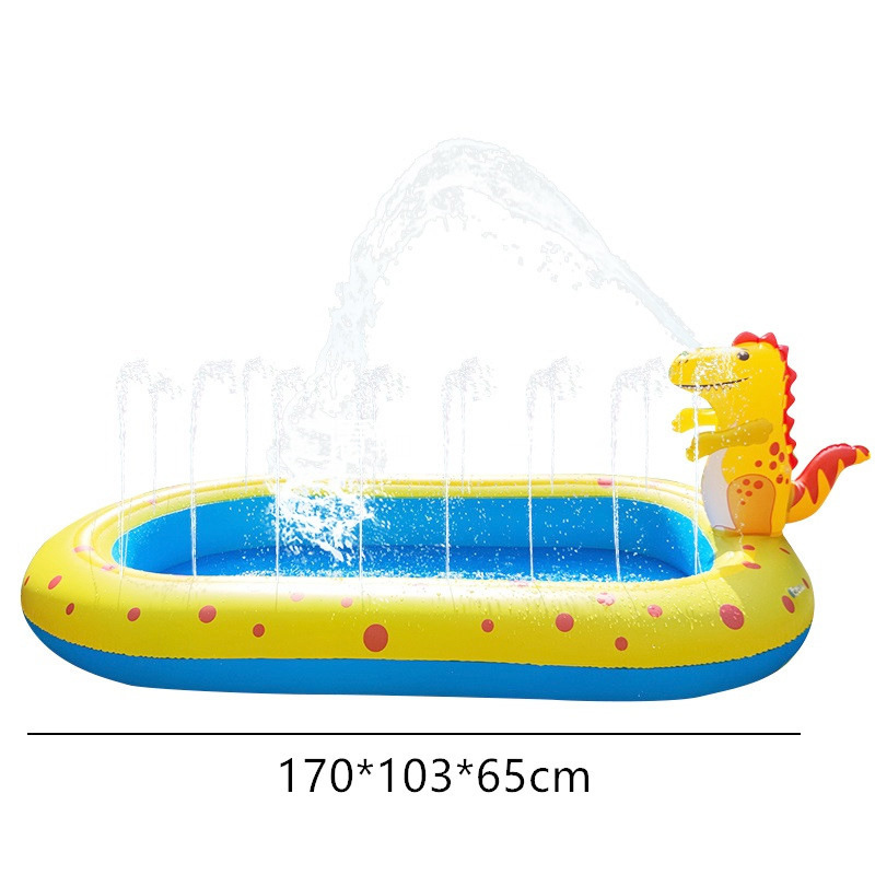 Picture of Inflatable Tanning Pool Spray Water Toy Double Lounge Chair Baby Sunshade Seat Water Slide Adult Floating Lounger