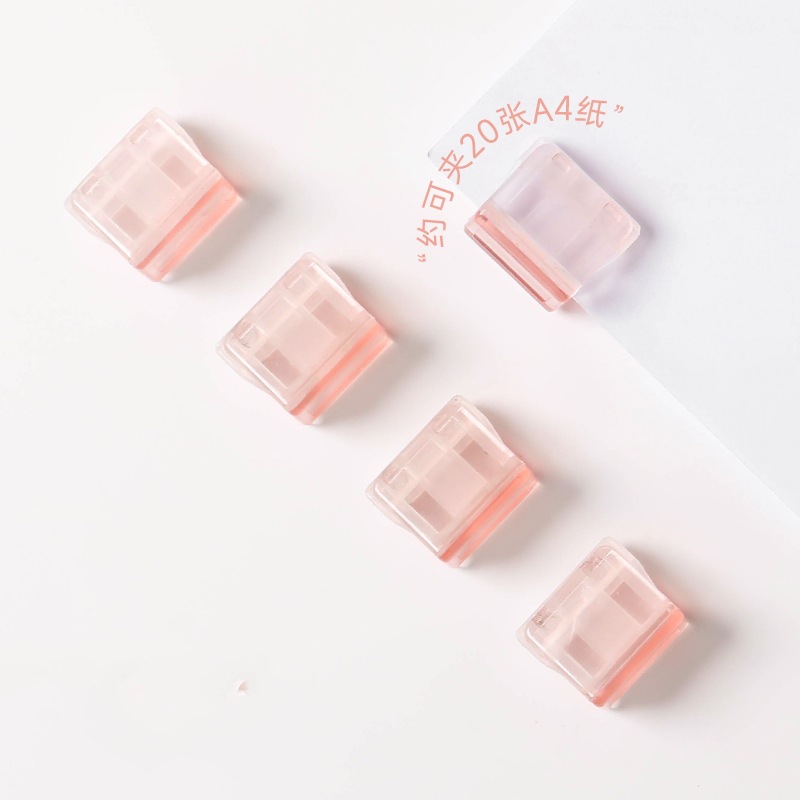 Picture of Push Clip Transparent Color Small Clip Office File Sliding Clip Student Test Paper Data Storage Fixed Push Clip