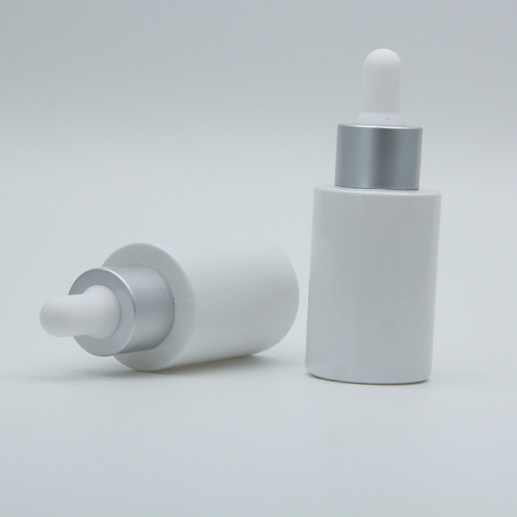 Wholesale cosmetic essence bottle glass liquid bottle Pearl White dropper bottle 30ml