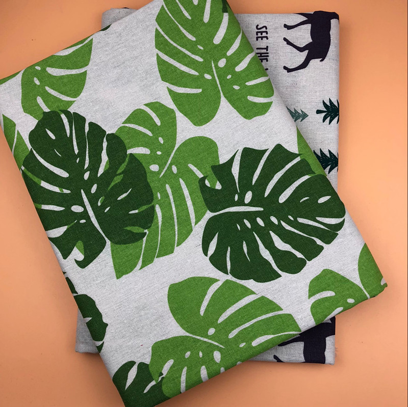 Polyester Cotton Spinning Linen Fabric Fresh Print Turtle Back Cedar Deer Tablecloth Pillow Storage Basket Cloth