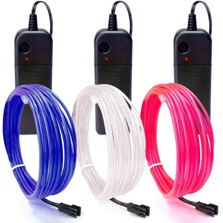 Picture of Luminous Wire Manufacturer 2.3mm Round Wire Can Be Bent at Will Without Losing Light, Comes with 3V Battery Box Driver and USB