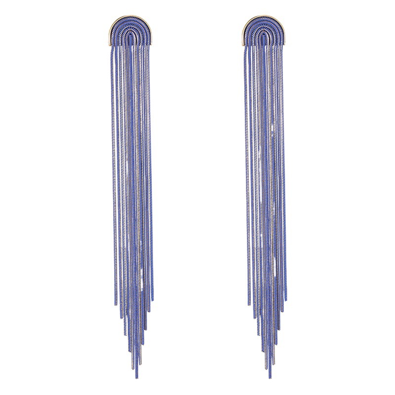 2023 New Fashion Long Tassel Earrings Women's European and American Explosions Light Luxury Elegant Earrings Exaggerated High-end Earrings