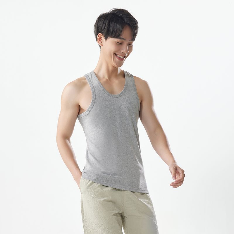 Picture of Men's Pure Cotton Vest 1:1 Fine Thread Elastic White Vest 40 Count I-Shaped Men's Sports Bottoming Shirt Dropshipping