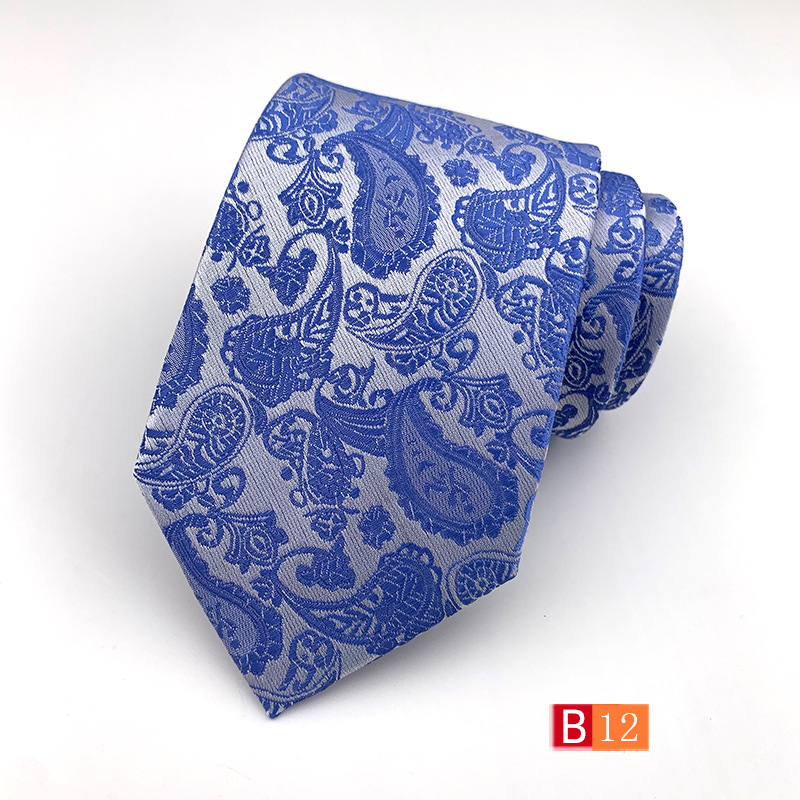Picture of Tie Men's Polyester Jacquard Fabric Tie Cashew Flower Paisley 18 Color Men's Tie Factory Wholesale