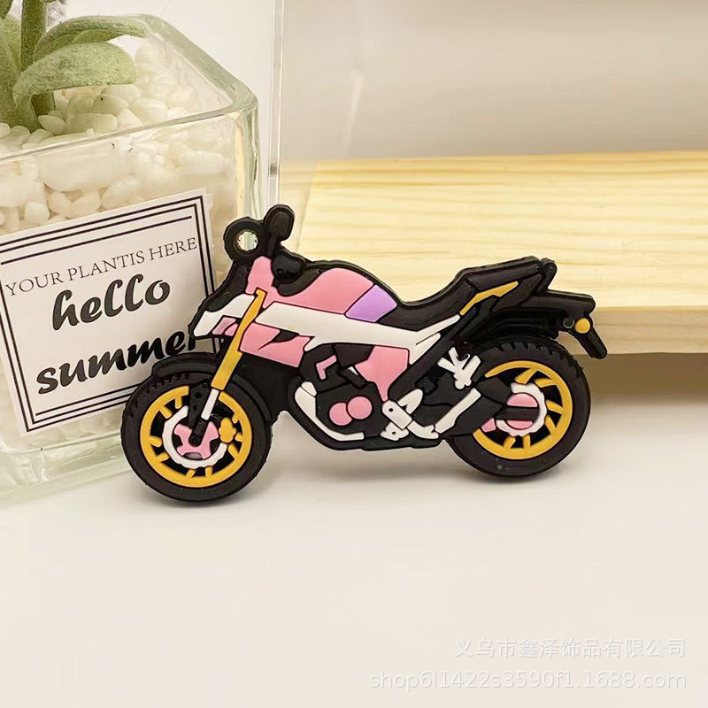Picture of Key chain pendant doll creative double-sided simulation motorcycle bag pendant PVC key chain small gift wholesale