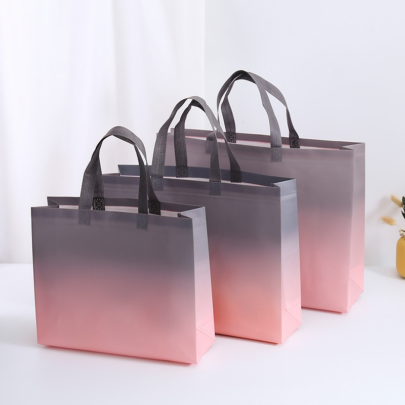 New net red extra thick film waterproof non-woven bag LOGO clothing store portable packaging gift bag in stock