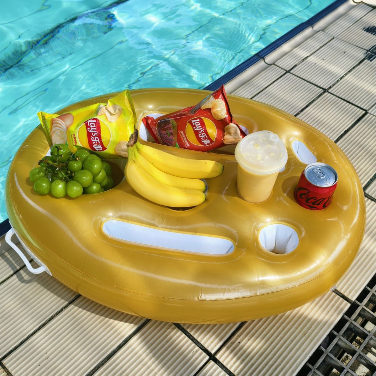 Amazon New Inflatable Porous Coaster Fruit Wine Mobile Phone Adult Pool Party Water Floating Ice Bucket