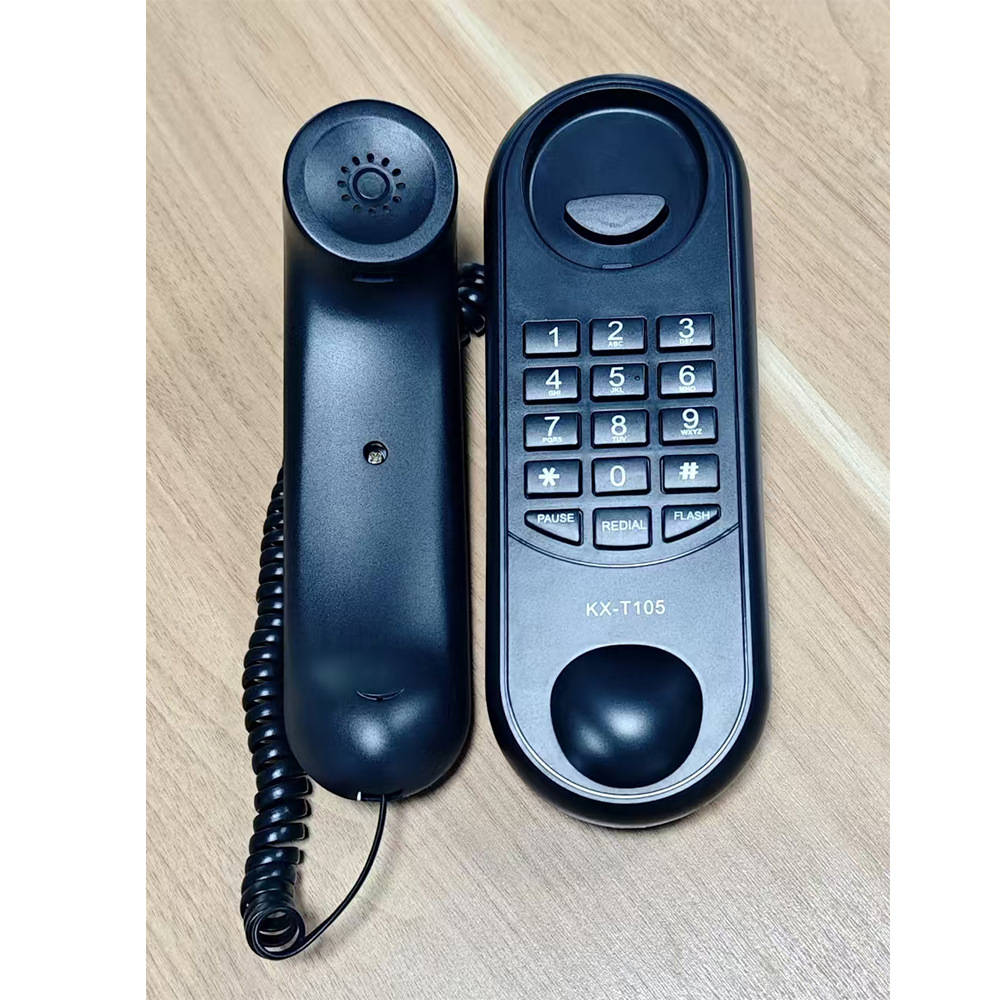 Picture of Wall-Mounted Telephone Hotel Room Telephone Wall-Mounted Small Extension Small Wall-Mounted Telephone Telephone Landline Telephone