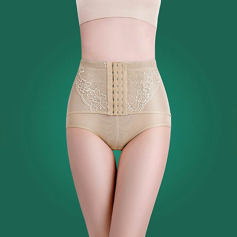 Postpartum Mid-Waist Buckle-Breasted Abdomen Pants Waist Shaping Pants Shaping Hip Lifting Tunic Panties 8213 Breathable Tight