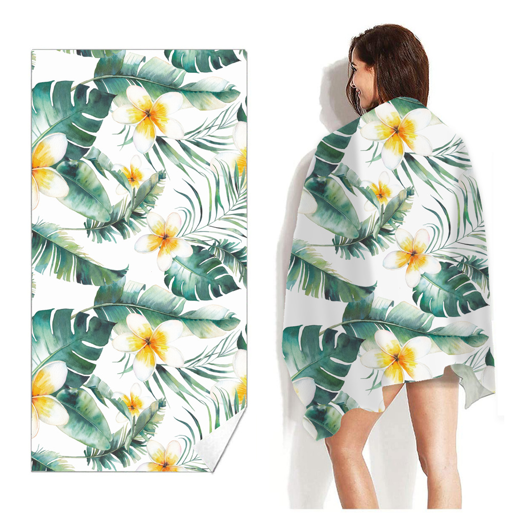 Picture of New Cross-Border Amazon European and American Double-Sided Velvet Quick-Drying Bath Towel Customizable Printed Towel Beach Swimming Beach Towel