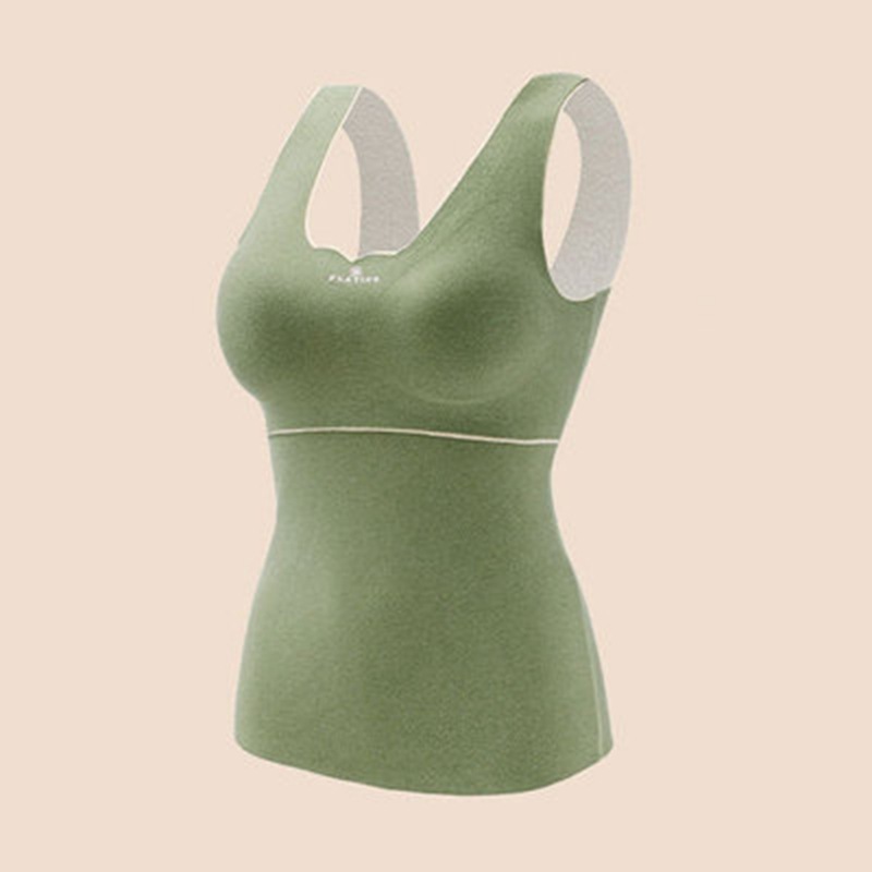 Picture of Autumn and winter New Hot warm vest seamless V-neck flower lace one-piece fixed Cup slim base underwear