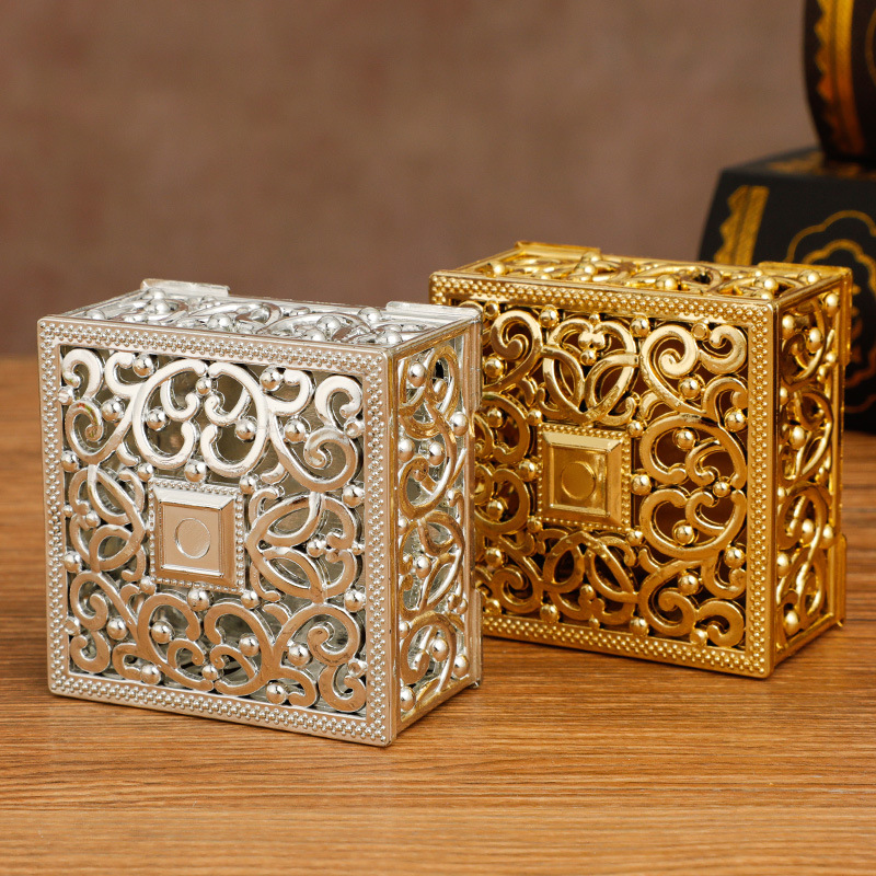 Picture of Western style hollow hexagonal personalized wedding candy box gold-plated box creative candy box wedding supplies wholesale