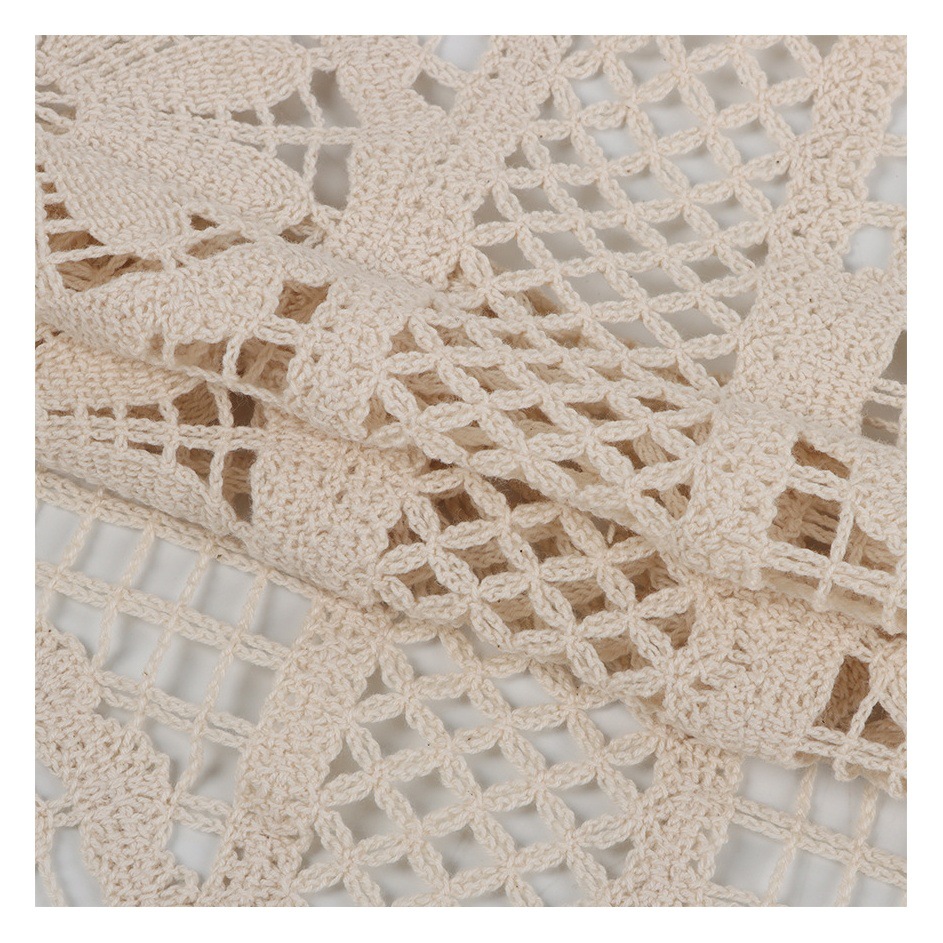 Cotton crocheted geometric hollow knitted cardigan dress fabric