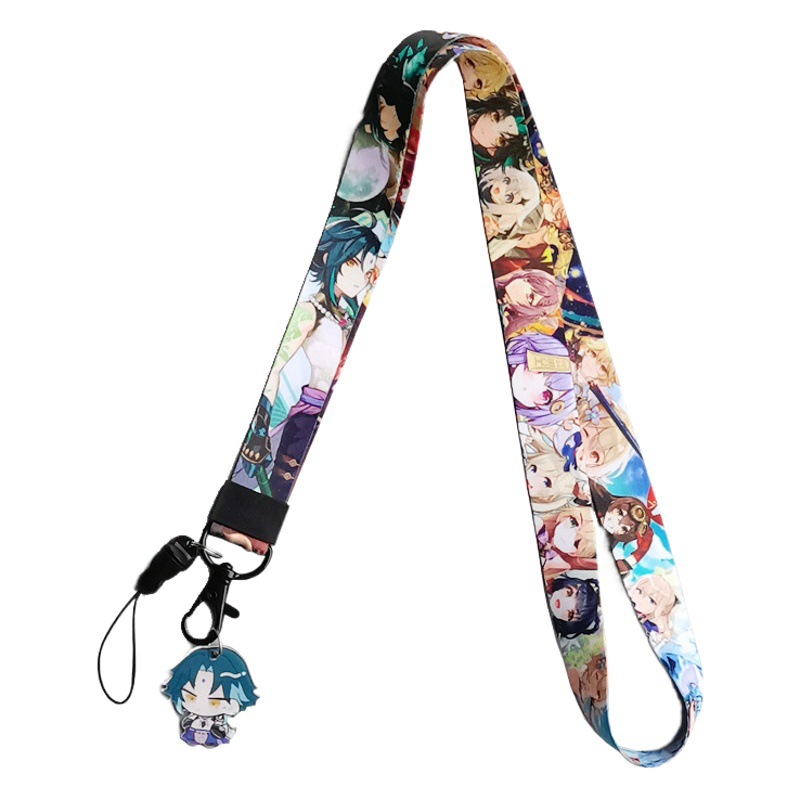 Animation original god cartoon mobile phone long neck lanyard fabric widened thermal transfer pendant pendant wholesale